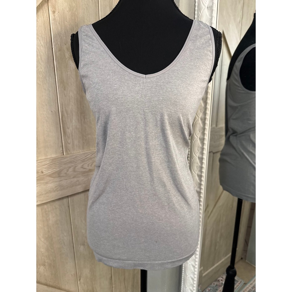 Ellen Tracy Seamless Reversible Layering Camisole in a classic heather gray - XL